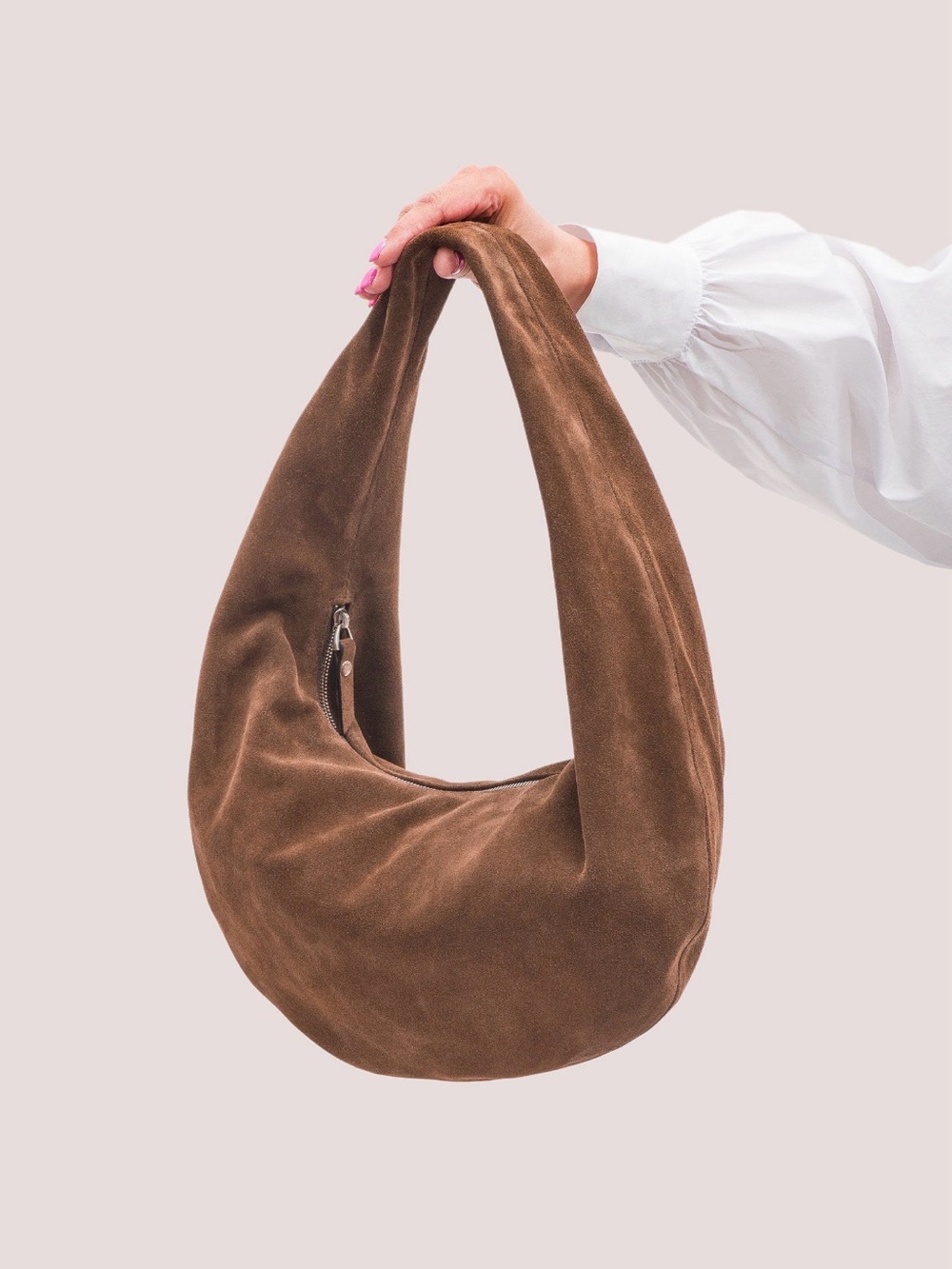 Brown Suede Hobo Bag - Women’s Shoulder Bag Khaite dupe